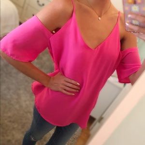 Hot Pink Off-the-Shoulder Top
